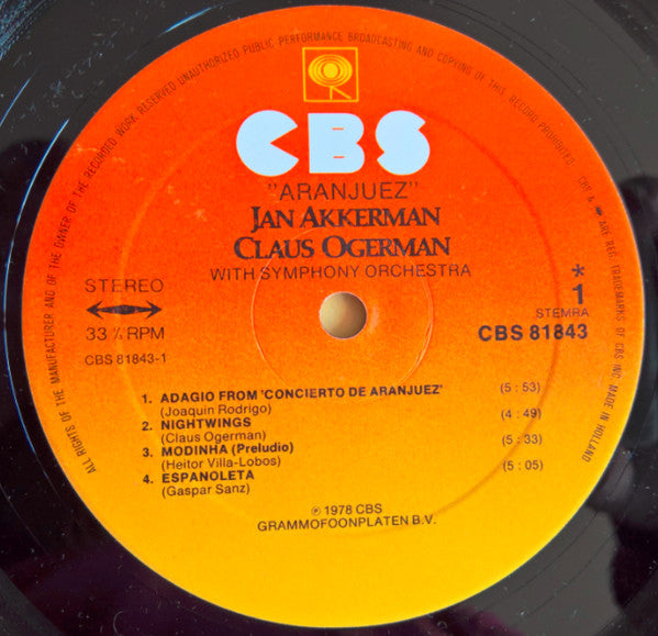 Jan Akkerman & Claus Ogerman : Aranjuez (LP, Album)