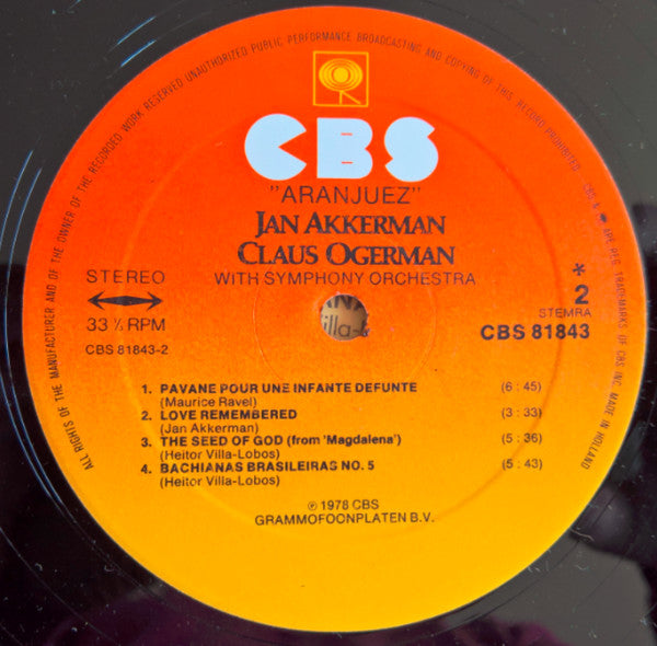 Jan Akkerman & Claus Ogerman : Aranjuez (LP, Album)