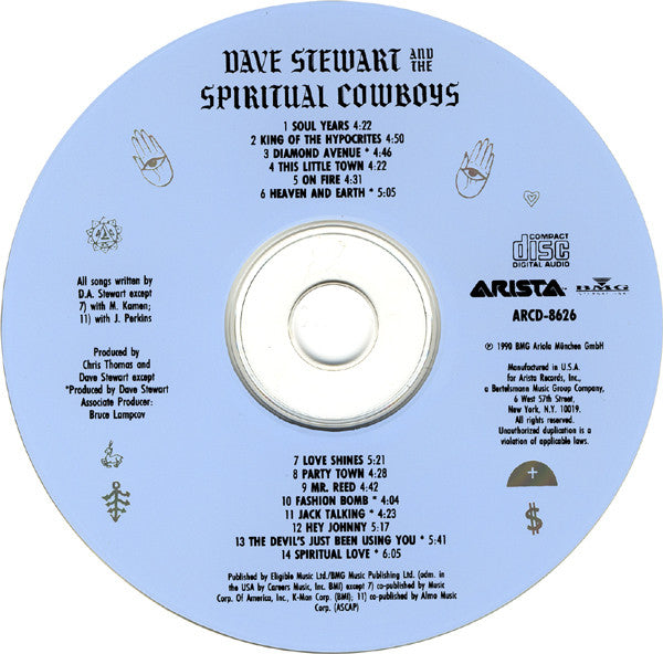 Dave Stewart And The Spiritual Cowboys : Dave Stewart And The Spiritual Cowboys (CD, Album)