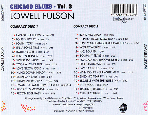 Lowell Fulson : Chicago Blues Vol. 3 (2xCD, Album, Comp)
