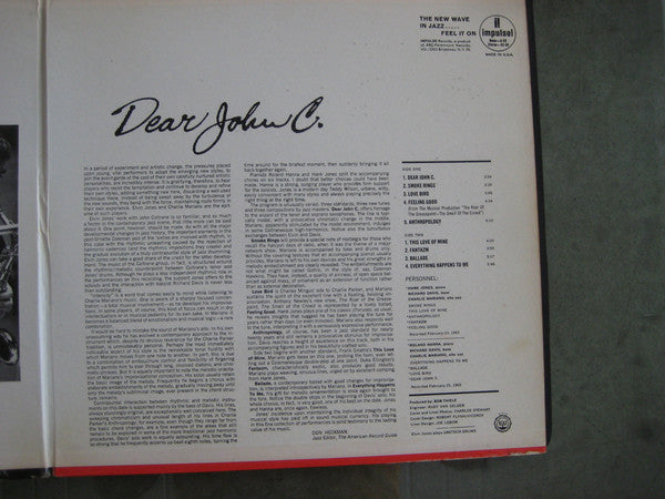 Elvin Jones : Dear John C. (LP, Album, Mono)