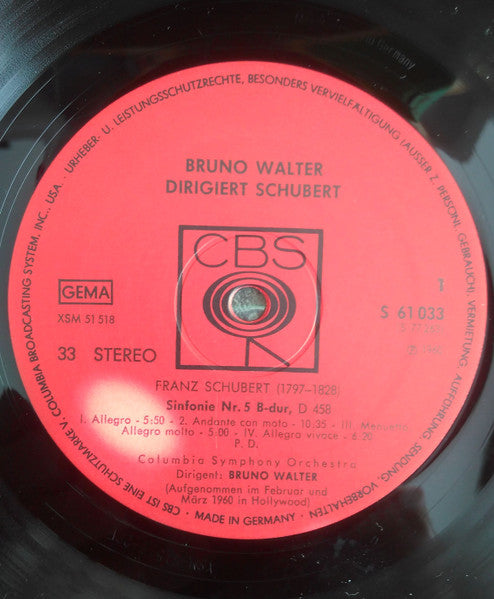 Bruno Walter Conducts Schubert*, Columbia Symphony Orchestra, New York Philharmonic Orchestra* : Sinfonie Nr. 5 / 8 / 9 (2xLP, Comp, Gat)