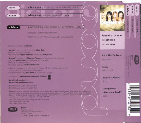 Bond (3) : Victory (CD, Single, Enh)