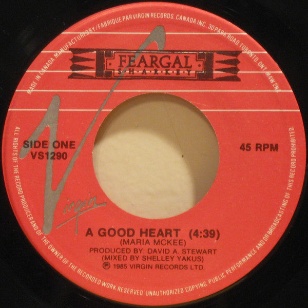 Feargal Sharkey : A Good Heart (7", Single)