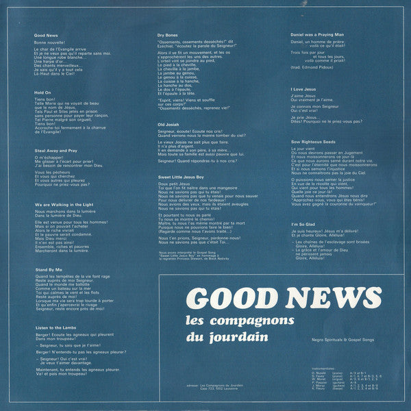 Les Compagnons Du Jourdain : Good News (LP, Album)