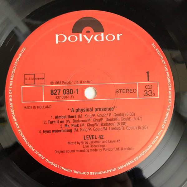 Level 42 : A Physical Presence (2xLP, Album)