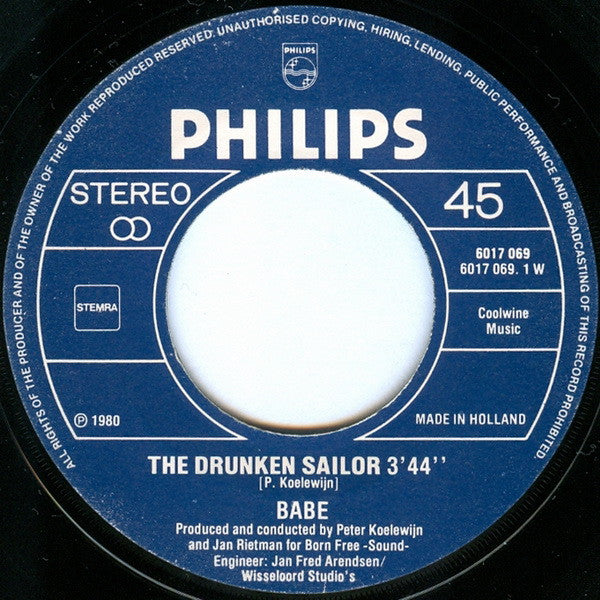 Babe (2) : The Drunken Sailor  (7", Single)