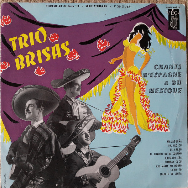 Trio Brisas : Chants D'Espagne & Du Mexique (10", Album)