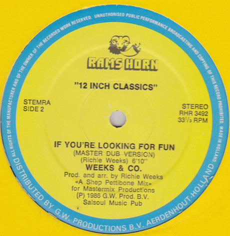 Weeks & Co. : If You're Looking For Fun (12")