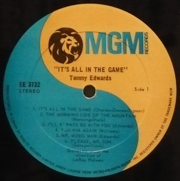 Tommy Edwards : It's All In The Game (LP, Album, RE)