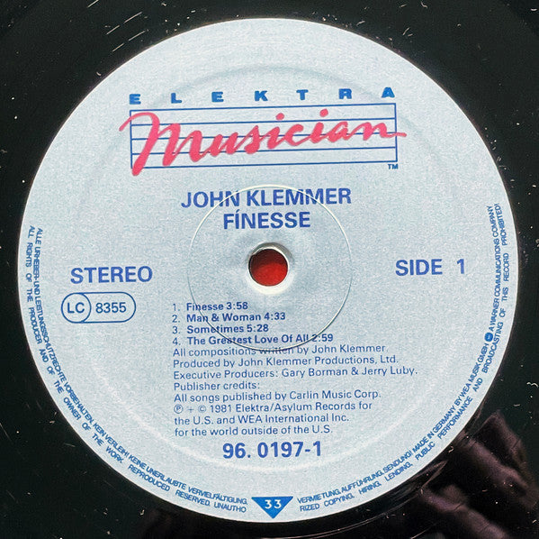 John Klemmer : Finesse (LP, Album, RE)