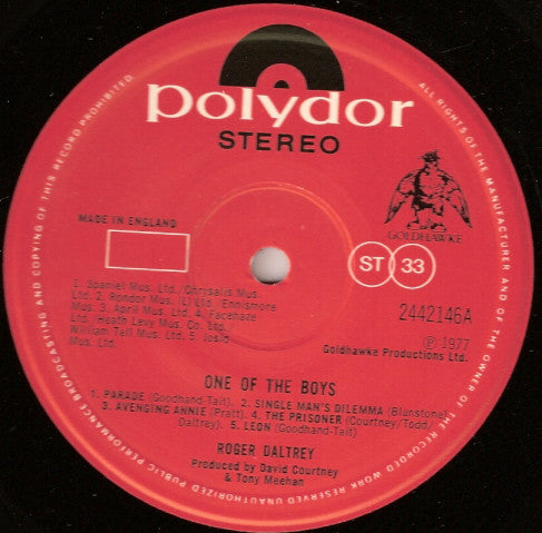 Roger Daltrey : One Of The Boys (LP, Album)