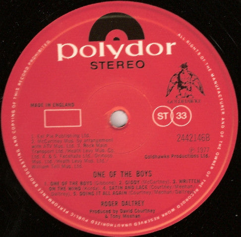 Roger Daltrey : One Of The Boys (LP, Album)