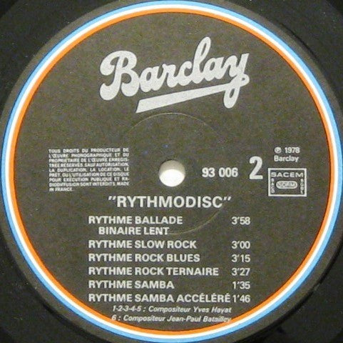 Jean-Paul Batailley : Rythmodisc Vol.1 (LP)