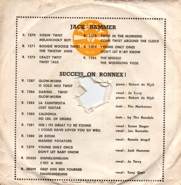 Ronnie Angel (2), Harry Frékin And His Orchestra : White Roses - Tjoelala-twist (7", Single)