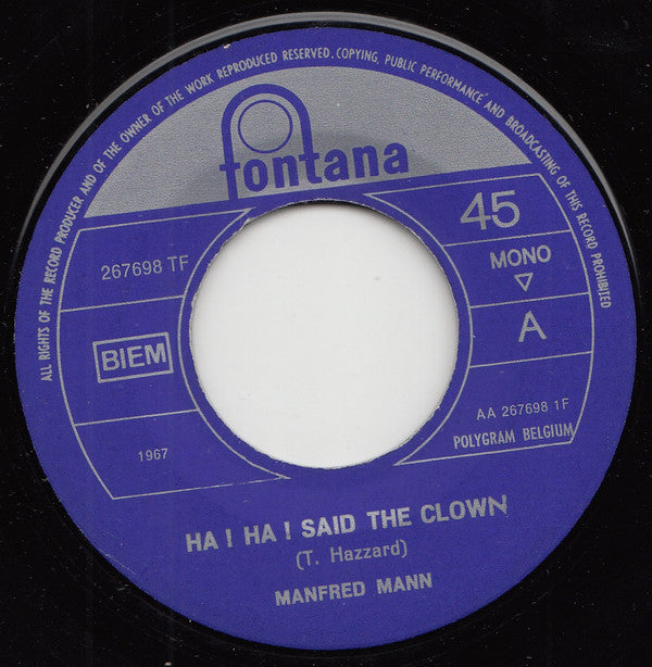Manfred Mann : Ha! Ha! Said The Clown / Feeling So Good (7", Single, Mono)