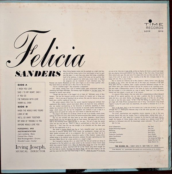 Felicia Sanders : Felicia Sanders (LP)