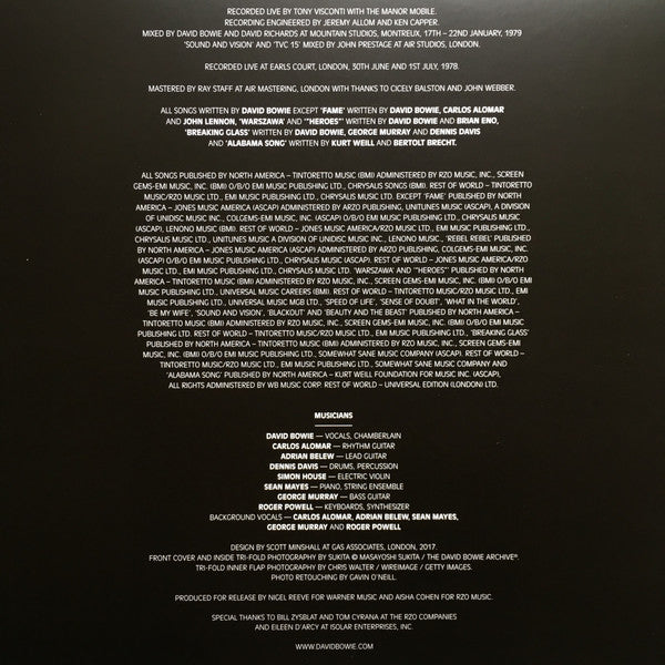 David Bowie : Welcome To The Blackout (Live London '78) (3xLP, Album, RSD, Ltd, 180)