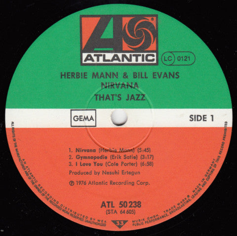 Herbie Mann & Bill Evans : Nirvana (LP, Album, RE)