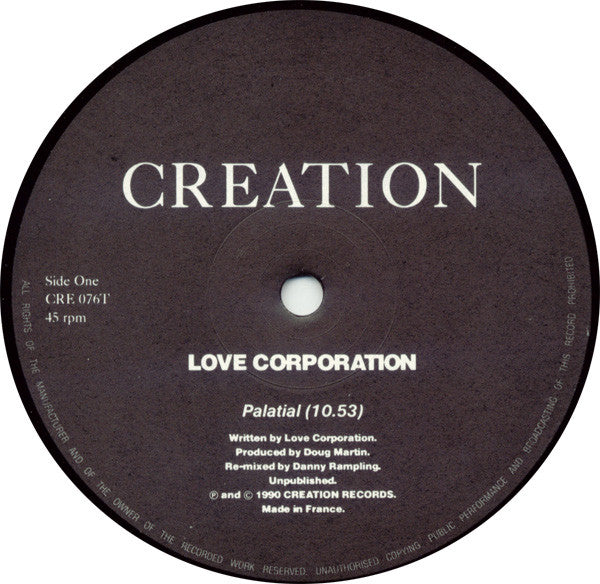 Love Corporation : Palatial (Danny Rampling Remix) (12", Single)