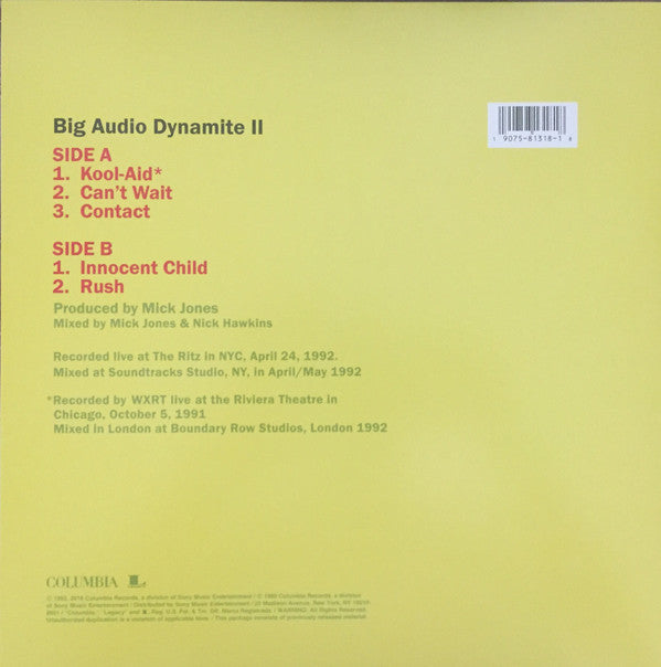 Big Audio Dynamite II : On The Road Live '92 (12", Maxi, RSD, Ltd, RE)