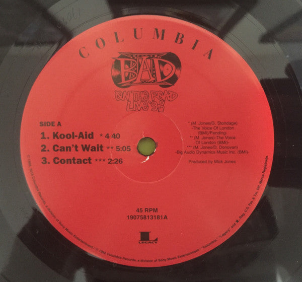 Big Audio Dynamite II : On The Road Live '92 (12", Maxi, RSD, Ltd, RE)
