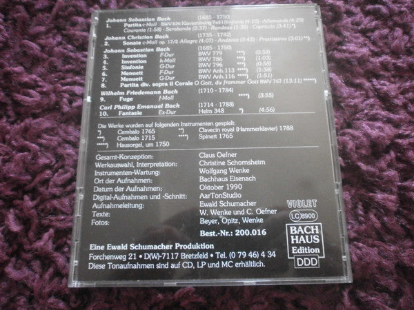 Christine Schornsheim : Musik Im Bachhaus Eisenach - Historische Tasteninstrumente Vol. 1 (CD, Album)