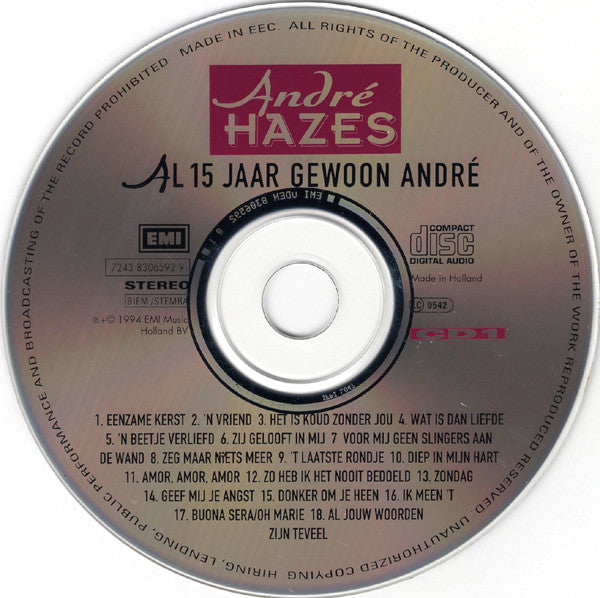 André Hazes : Al 15 Jaar Gewoon André (2xCD, Comp, RE)