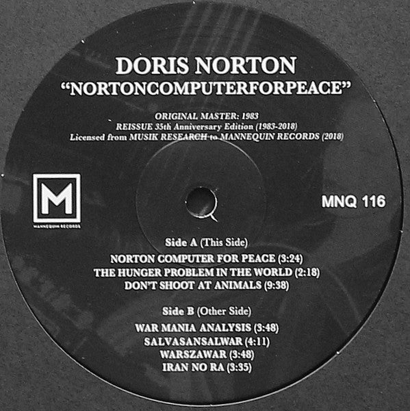 Doris Norton : Nortoncomputerforpeace (LP, Album, Ltd, RE)