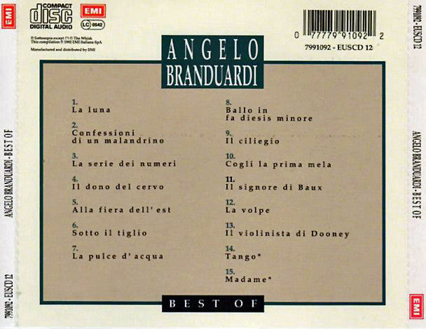 Angelo Branduardi : Best Of (CD, Comp)