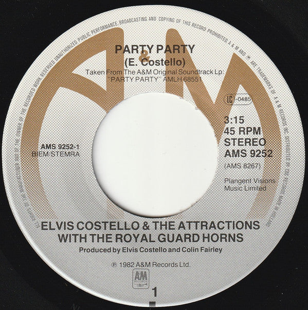 Elvis Costello & The Attractions With The Royal Guard Horns : Party Party (7", Single)
