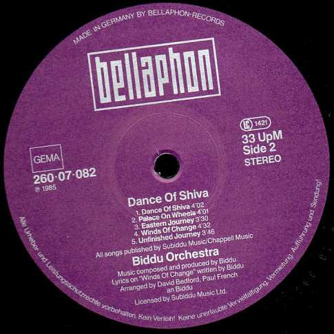 Biddu Orchestra : Dance Of Shiva (LP, Album, Emb)