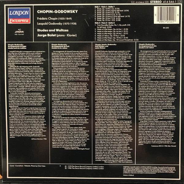 Jorge Bolet : Chopin-Godowsky  Etudes & Waltzes (LP, RE)
