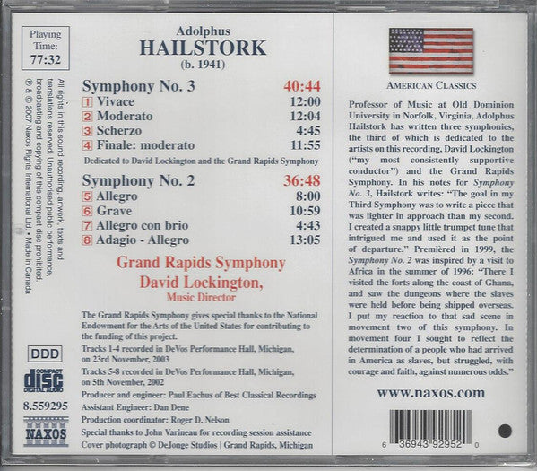 Adolphus Hailstork — Grand Rapids Symphony, David Lockington : Symphonies Nos. 2 And 3 (CD)