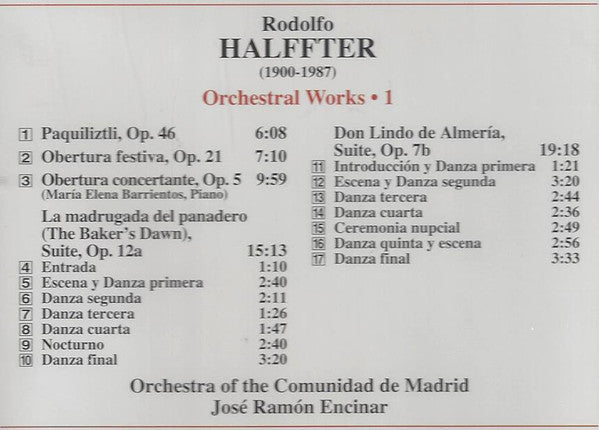 Rodolfo Halffter — Orquesta De La Comunidad De Madrid, José Ramón Encinar : Don Lindo De Almería - Orchestral Works • 1 (CD)