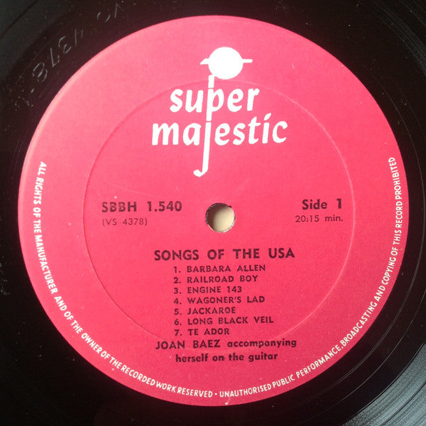 Joan Baez : Songs Of The USA (LP, Album, Comp)