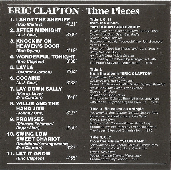 Eric Clapton : Time Pieces - The Best Of Eric Clapton (CD, Comp, RE, RP)
