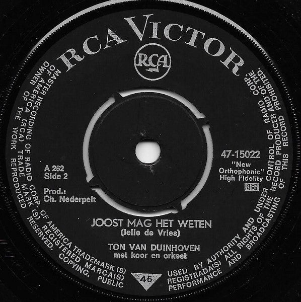 Ton van Duinhoven : Een Lied Voor Amsterdam (7", Single)