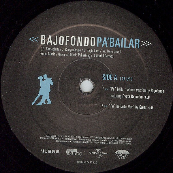 Bajofondo* : Pa' Bailar (12")