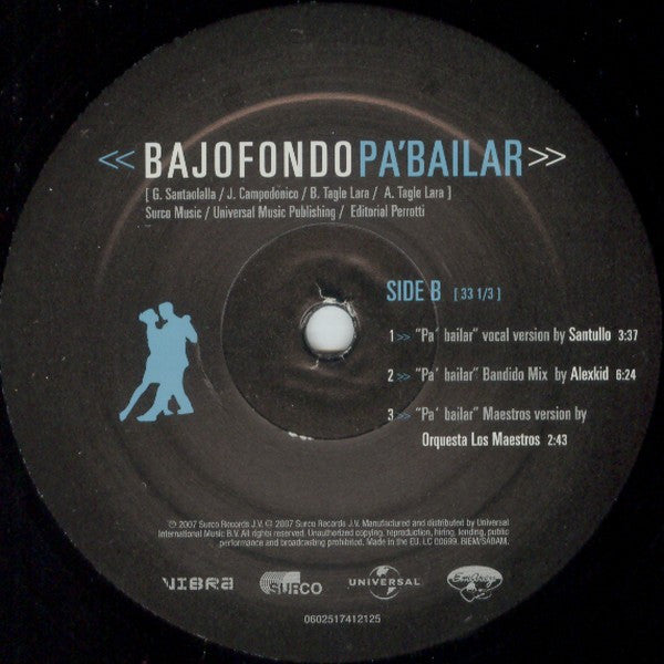 Bajofondo* : Pa' Bailar (12")