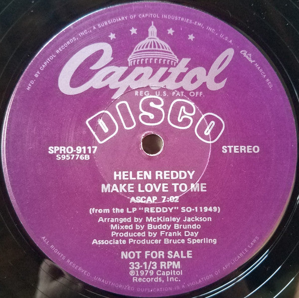 Helen Reddy : Make Love To Me (12", Promo)