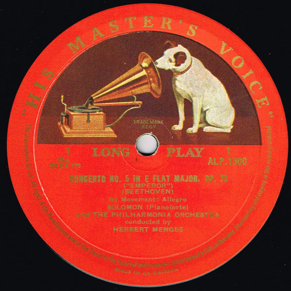 Ludwig van Beethoven, Solomon (6) With The Philharmonia Orchestra Conducted By Herbert Menges : The Emperor Concerto (LP, Mono)