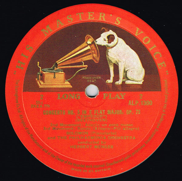Ludwig van Beethoven, Solomon (6) With The Philharmonia Orchestra Conducted By Herbert Menges : The Emperor Concerto (LP, Mono)