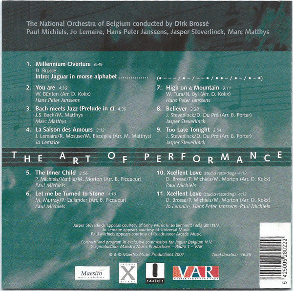 Belgian National Orchestra Conducted By Dirk Brossé / Paul Michiels, Jo Lemaire, Hans Peter Janssens, Jasper Steverlinck, Marc Matthys : The Art Of Performance (CD, Album)