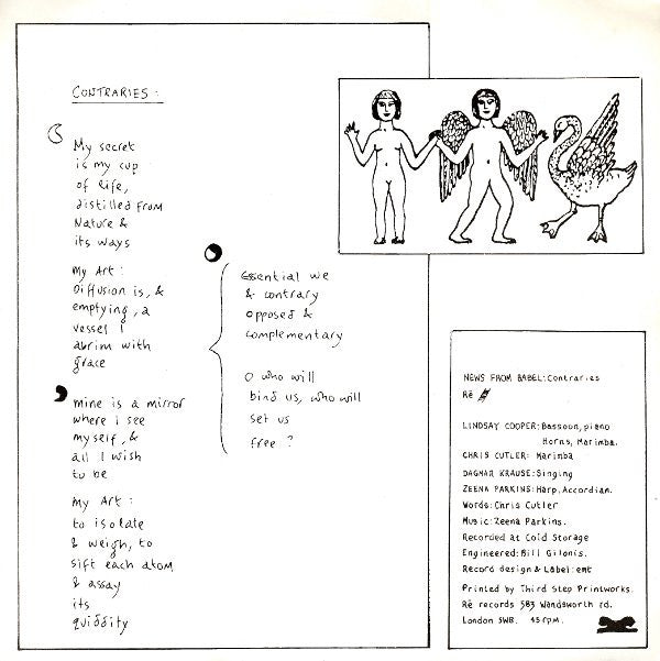 News From Babel : Contraries (7", S/Sided)