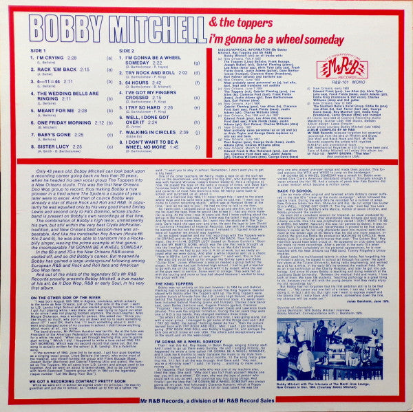 Bobby Mitchell And The Toppers : I'm Gonna Be A Wheel Someday (LP, Comp, Mono)