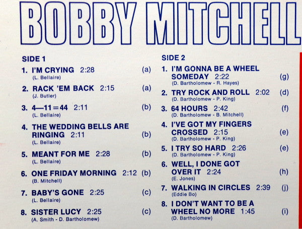 Bobby Mitchell And The Toppers : I'm Gonna Be A Wheel Someday (LP, Comp, Mono)
