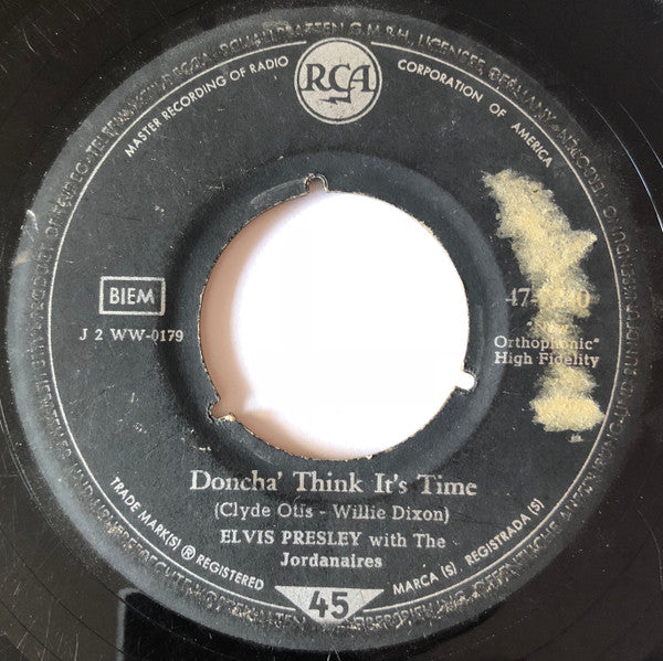 Elvis Presley : Wear My Ring Around Your Neck / Doncha' Think It's Time (7", Single)
