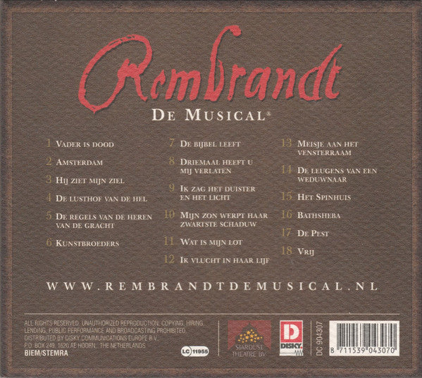Original Cast "Rembrandt De Musical" : Rembrandt De Musical (CD, Album)
