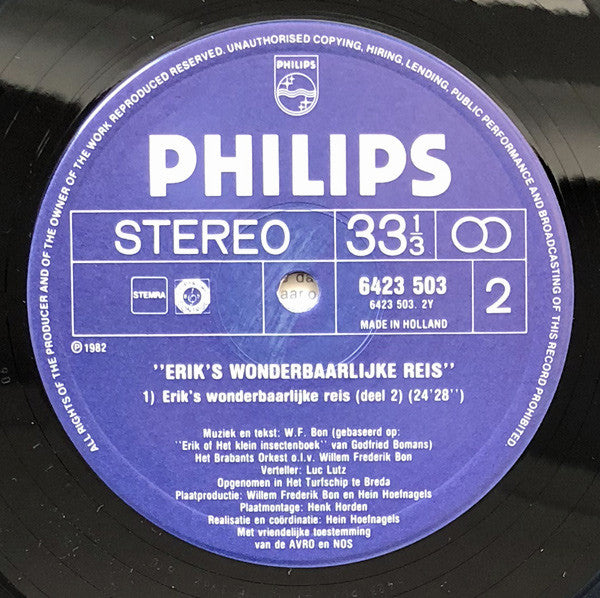 Willem Frederik Bon : Eriks Wonderbaarlijke Reis (LP)